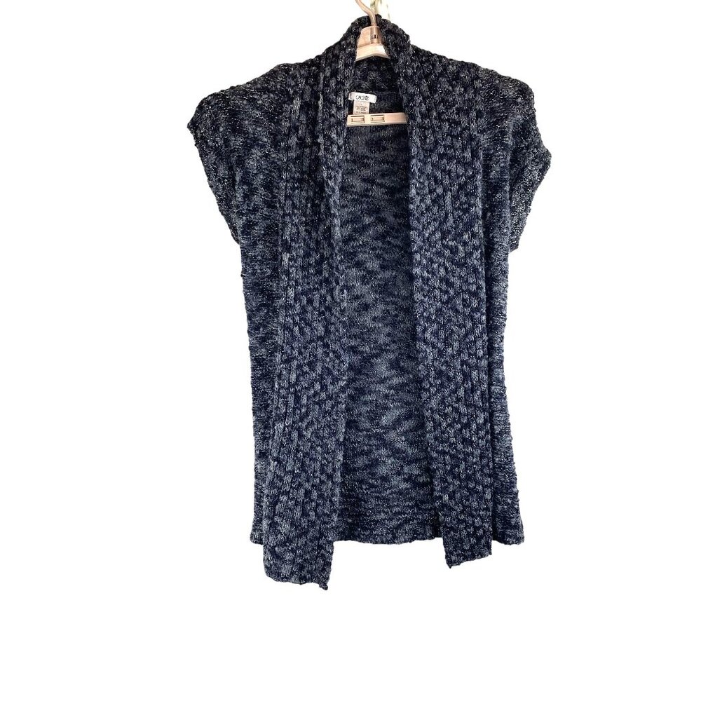 Cache Small Chic Boho Preppy Career Sleeveless Open Front  Long Cardigan Sweater